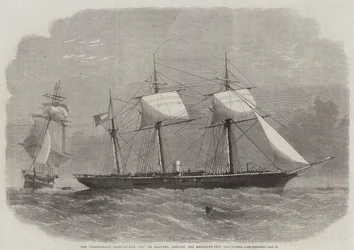 The Confederate Sloop-of-War 290, or Alabama, leaving the Merchant-Ship Tonowanda